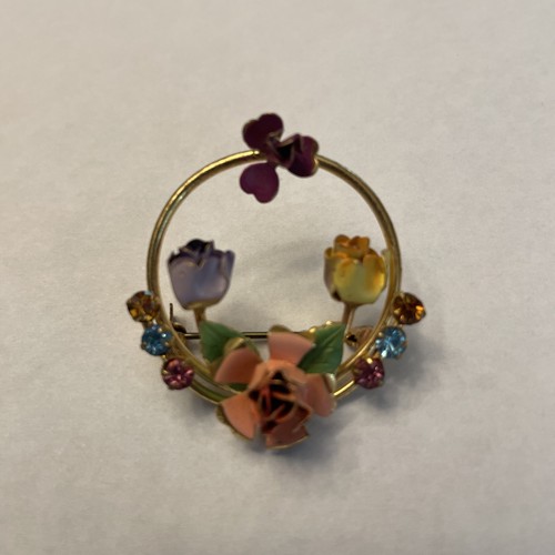Vintage enamel floral design - vintage,